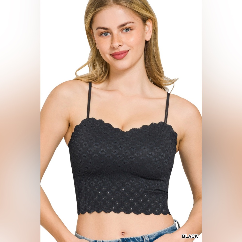 Zenana SEAMLESS LACE BRALETTE WITH BRA PADS
